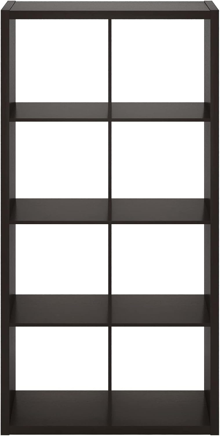 8-Cube Storage Bookcase, Reversible Open Back Bookshelf, Modern Display Shelf Organizer for Living Room, Bedroom & Home Office