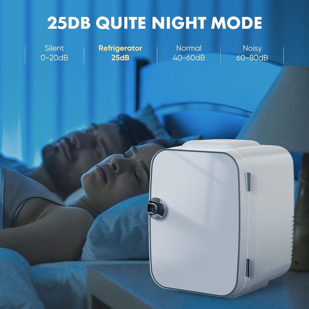 4L Mini Fridge, Portable Small Refrigerator for Skincare, Drinks & Lunch, Compact Cooler & Warmer for Home, Office & Travel