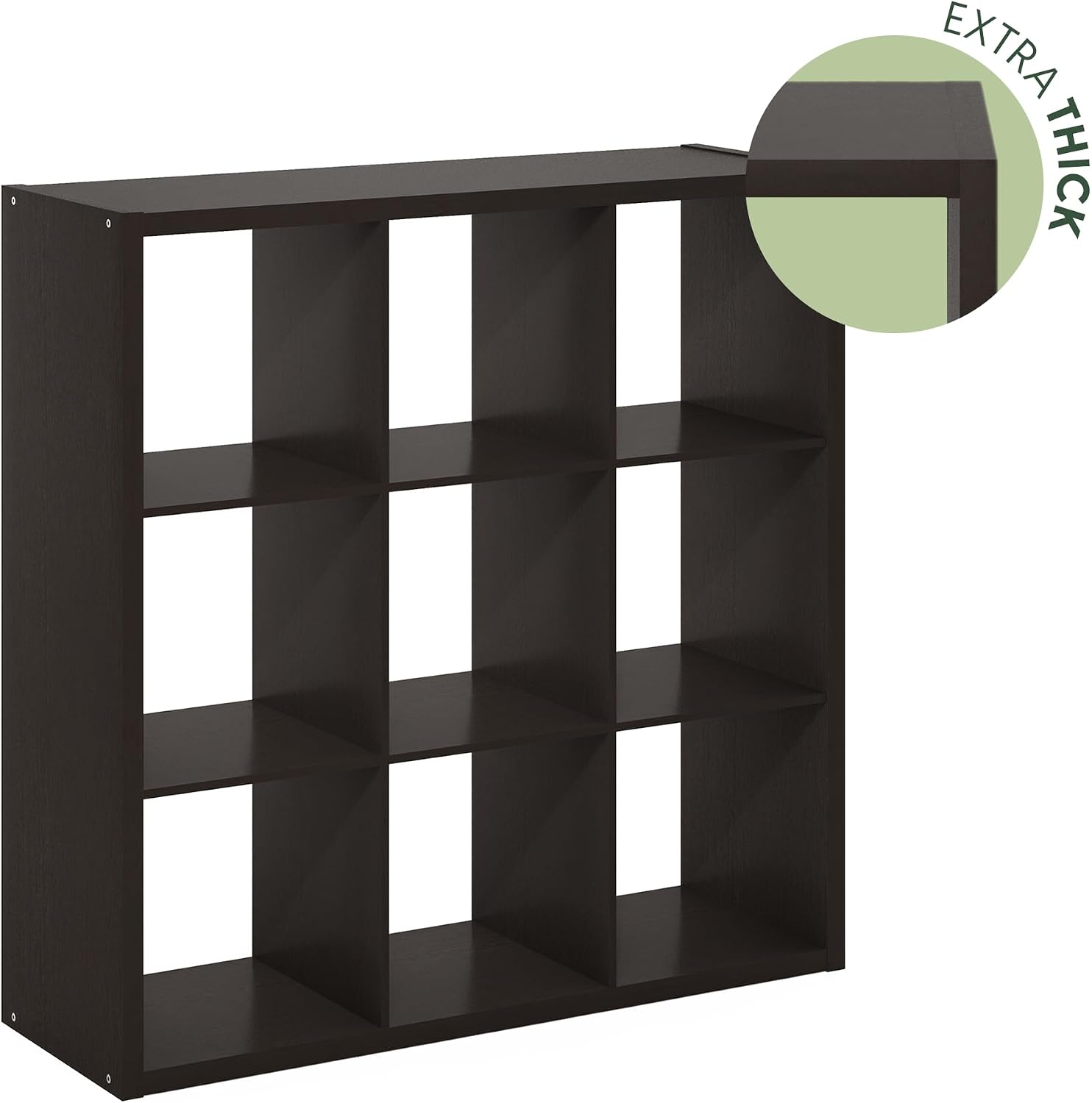 9-Cube Storage Bookcase, Reversible Open Back Bookshelf Organizer, Modern Display Shelf for Living Room, Bedroom & Home Office
