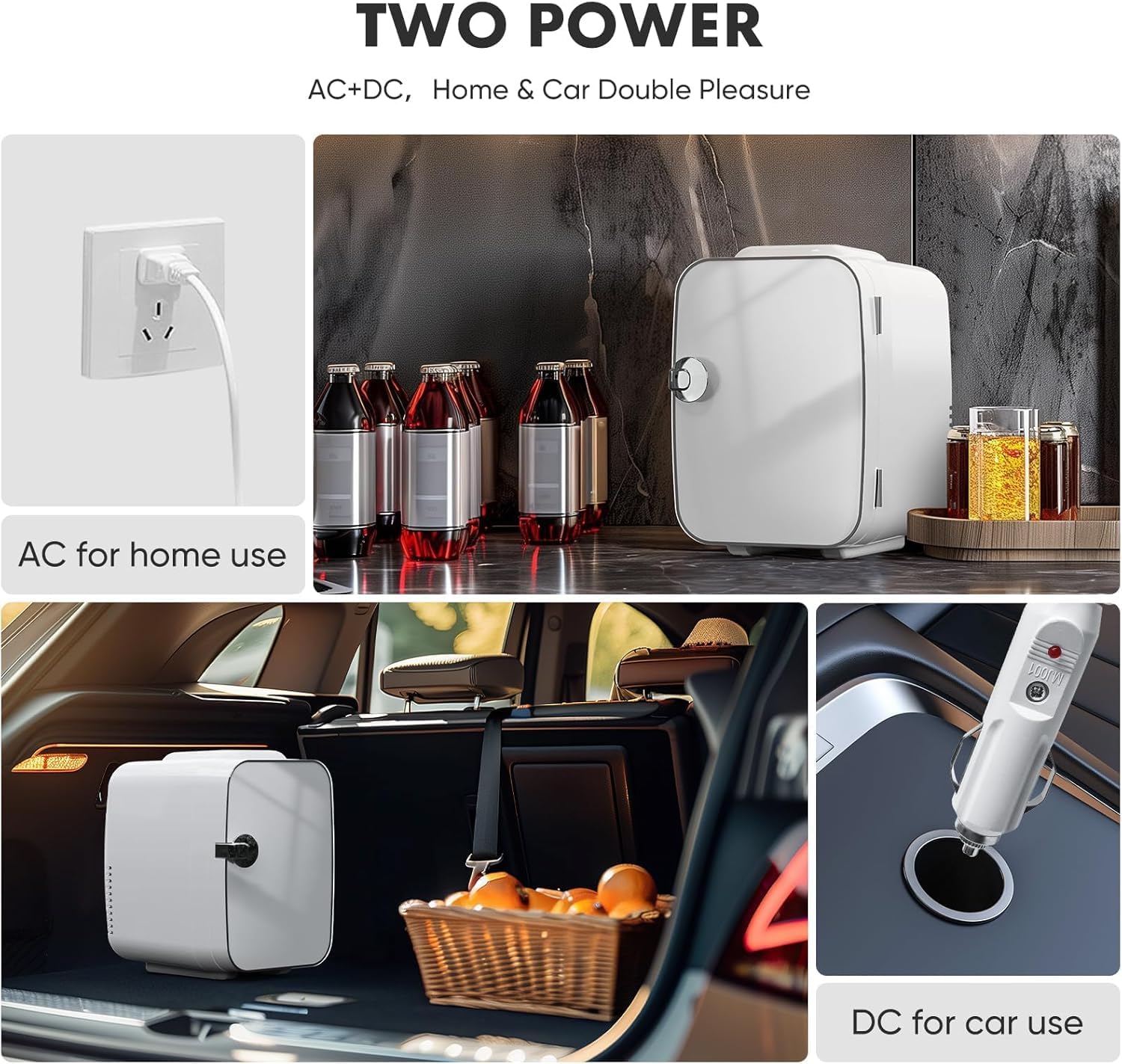 4L Mini Fridge, Portable Small Refrigerator for Skincare, Drinks & Lunch, Compact Cooler & Warmer for Home, Office & Travel