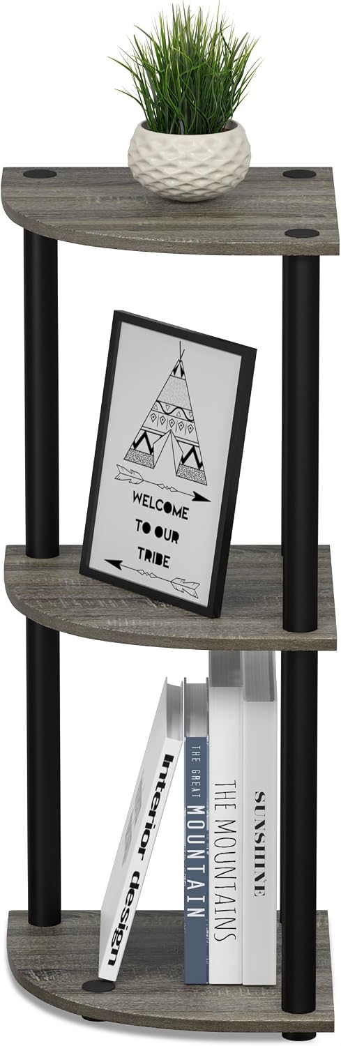 3-Tier Corner Shelf, Space-Saving Corner Bookcase, Modern Open Display Storage Rack for Living Room, Bedroom & Small Spaces