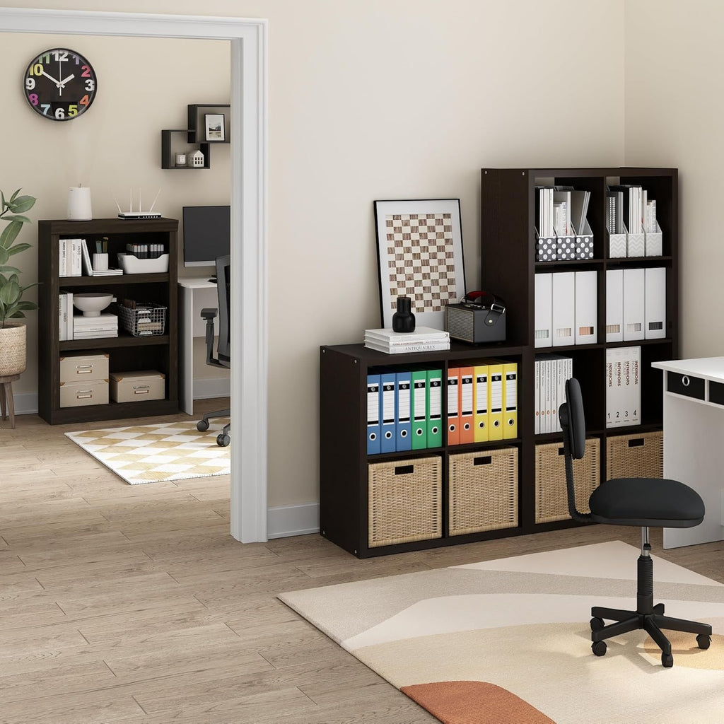 8-Cube Storage Bookcase, Reversible Open Back Bookshelf, Modern Display Shelf Organizer for Living Room, Bedroom & Home Office
